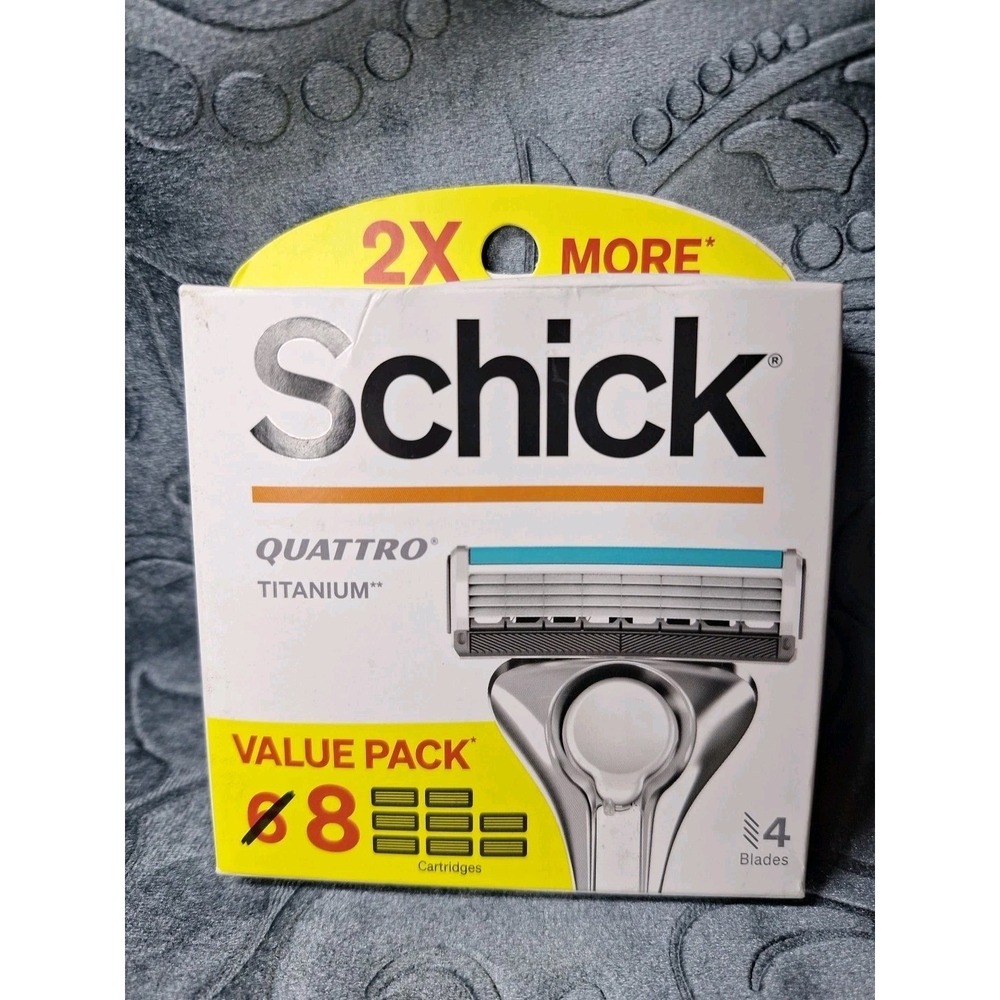 Schick Quattro Titanium Razor Blade Cartridge Refills 8 Count for Men